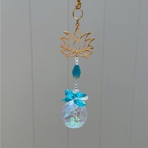 Gold and Blue Crystal Sun Catcher